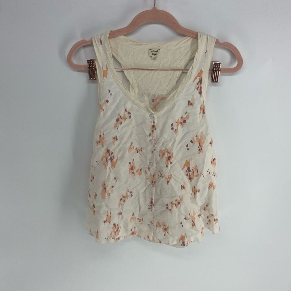 Wilfred With Silk Women's V-Neck Sleeveless Racerback Top Size 2XS